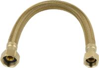 Ben Engraved Cross hoekstopkraan incl. aansluitslang 1/2 x 3/8 inch geborsteld messing - thumbnail