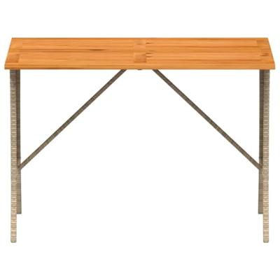 Tuintafel met acaciahouten blad 105x75x72 cm poly rattan beige Tuintafel met acaciahouten blad 105x75x72 cm poly rattan beige