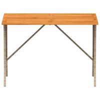 Tuintafel met acaciahouten blad 105x75x72 cm poly rattan beige - thumbnail