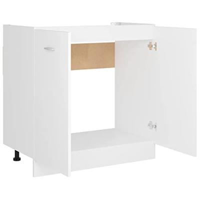 Wastafelonderkast Lyon 80x46x81,5 cm bewerkt hout wit