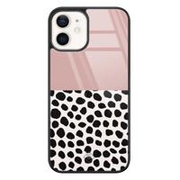 iPhone 12 glazen hardcase - Pink dots - thumbnail
