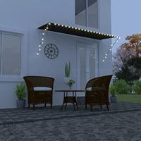 VidaXL Luifel uittrekbaar met led 350x150 cm antraciet - thumbnail