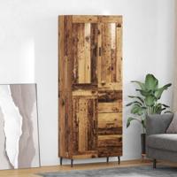 Hoge kast met lade 2 pcs Oud Hout Bewerkt hout - thumbnail