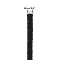 Werktouw 12 mm 100 m polyester zwart - thumbnail