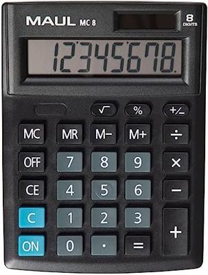 Maul MC 8 Bureaurekenmachine Zwart Aantal displayposities: 8 werkt op batterijen, werkt op zonne-energie
