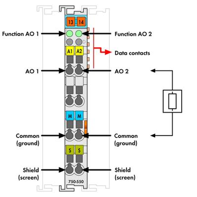 WAGO 750-550 Analoge PLC-uitgangsmodule 750-550 1 stuk(s)