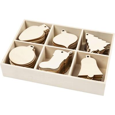 Creativ Company Kerstdecoratie, h: 5,5-7 cm, b: 4-5 cm, gatgrootte 4 mm, 90 stuk/ 1 doos Creativ Company Kerstdecoratie, h: 5,5-7 cm, b: 4-5 cm, gatgrootte 4 mm, 90 stuk/ 1 doos