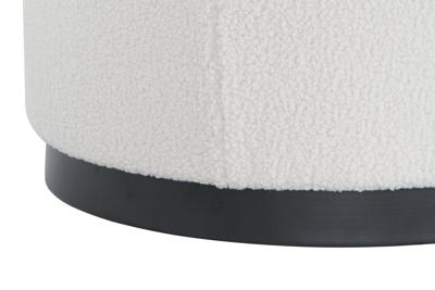 Voetensteun DKD Home Decor Wit Zwart Polyester Hout MDF Scandi 60 x 60 x 45 cm (3 Stuks)