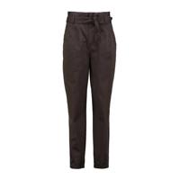 Claudia Sträter high waist tapered fit broek bruin - thumbnail