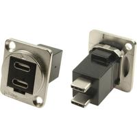 Cliff CP30212M XLR-adapter USB-C bus naar USB-C stekker Adapter, inbouw 1 stuk(s) - thumbnail