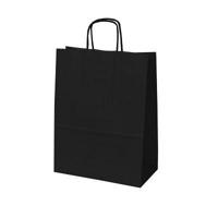 Draagtas papier - zwart - afm 46x16x49cm - thumbnail