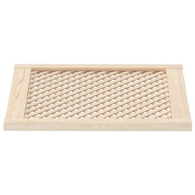 Kastdeuren met latwerk 2 st 59,5x69 cm massief grenenhout