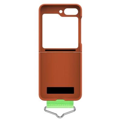 Lunso - Samsung Galaxy Z Flip5 - Hoes met band - Oranje/Groen