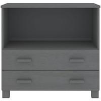 Dressoir HAMAR 85x35x80 cm massief grenenhout donkergrijs - thumbnail