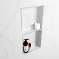 MONDIAZ EASY Nis 59,5x29,5cm in solid surface kleur Greey | Talc. 2 vakken geschikt voor in- of opbouw - thumbnail