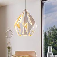 Eglo HanglampCarlton 1 31cm wit met goudkleurig - 49932 - thumbnail