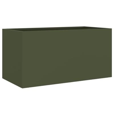 VidaXL Plantenbak 62x30x29 cm staal olijfgroen VidaXL Plantenbak 62x30x29 cm staal olijfgroen