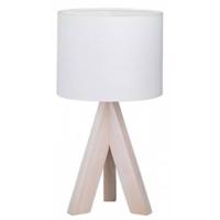 LED Tafellamp - Tafelverlichting - Trion Ganon - E14 Fitting - Rond - Mat Wit - Hout - thumbnail