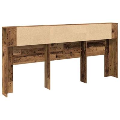 Hoofdeinde kas met opslag 220 x 18,5 x 104,5 cm Bewerkt hout
