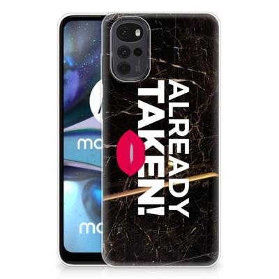 Motorola Moto G22 | Siliconen hoesje | met naam Already Taken Black