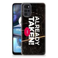 Motorola Moto G22 | Siliconen hoesje | met naam Already Taken Black - thumbnail