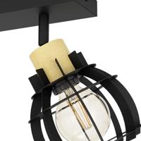 Eglo 2-lichts plafondlampStillington 1 zwart met hout - 43927 - thumbnail