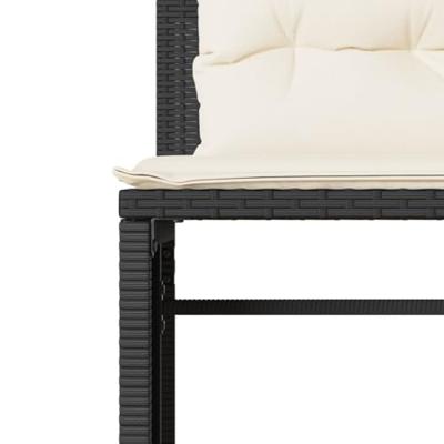 4-delige Loungeset met kussens poly rattan zwart 4-delige Loungeset met kussens poly rattan zwart
