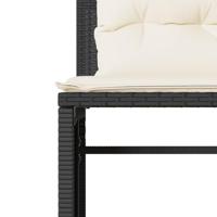 4-delige Loungeset met kussens poly rattan zwart - thumbnail