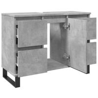 Badkamerkast 80x33x60 cm bewerkt hout betongrijs - thumbnail