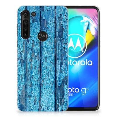 Motorola Moto G8 Power | Bumper Hoesje | Wood Blue