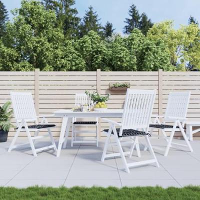 VidaXL Tuinstoelkussens 4 st ruitpatroon 50x50x3 cm stof zwart