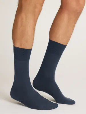 FALKE 3-paar heren wollen sokken - Airport - Hoge wollen kousen - Anti slip sokken - Vliegtuig sokken- Reis kousen - 40 - Blauw - Onderbroek - - 40