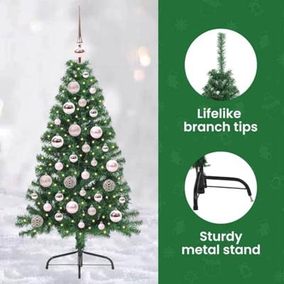 VidaXL Kunstmatig voorverlicht kerstboom met 150 led groen 120 cm pvc