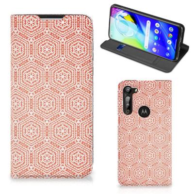 Motorola Moto G8 Power | Hoesje met Magneet | Pattern Orange