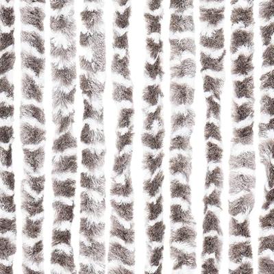 VidaXL Vliegengordijn 56x185 cm chenille taupe en wit