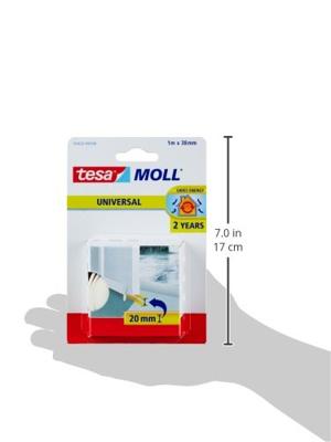 Tesa Tochtband - binnendeur - 1m x 38mm op rol - wit