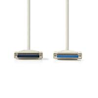Nedis Seriële Kabel | D-SUB 25-Pins Male | D-SUB 25-Pins Female | Vernikkeld | Rond | PVC | Ivoor | Polybag 5.00 m 5.00 m - thumbnail