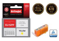 Activejet inkt ACC-521YN (vervangingsinkt Canon CLI-521Y; Supreme; 10 ml; geel) - thumbnail