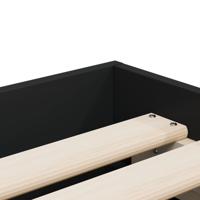 Bedframe met lades bewerkt hout zwart 90x190 cm - thumbnail