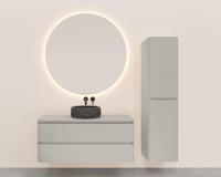 Onderkast Wiesbaden Novira 120x48 cm Afgeronde Hoeken Met 2 Laden 1 Uitsparing Mat Zand - thumbnail