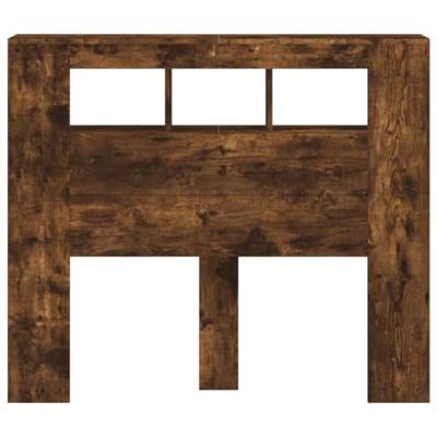 Hoofdeinde met LED 120x18,5x103,5 cm bewerkt hout gerookt eiken