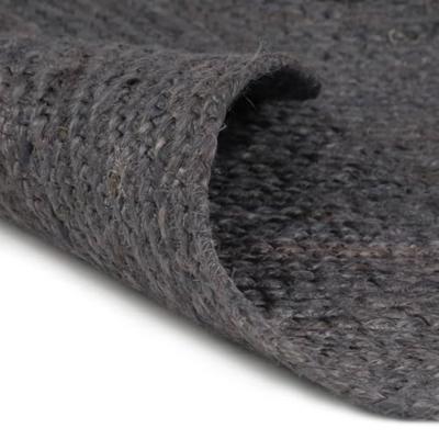 VidaXL Vloerkleed handgemaakt rond 210 cm jute donkergrijs VidaXL Vloerkleed handgemaakt rond 210 cm jute donkergrijs
