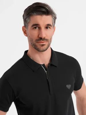 Eximio - Heren Poloshirt - Zwart - Met ritsje Eximio - Heren Poloshirt - Zwart - Met ritsje