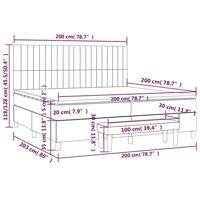 Boxspring met matras stof crèmekleurig 200x200 cm - thumbnail