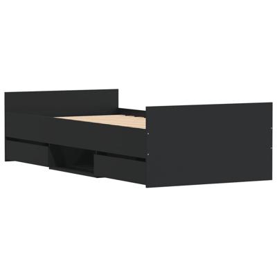 Bedframe met hoofd- en voeteneinde zwart 100x200 cm