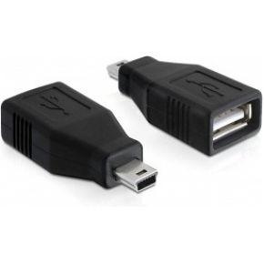 DeLOCK usb 2.0-a female naar mini usb male adapter (zwart)