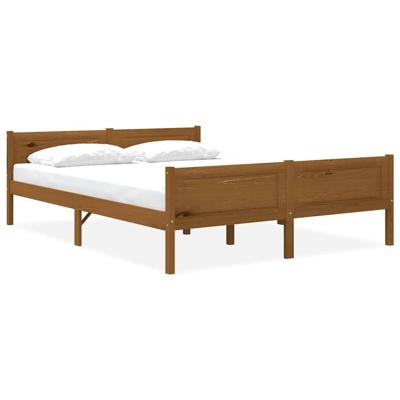 Bedframe massief grenenhout honingbruin 160x200 cm