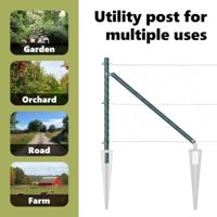 VidaXL Afrasteringspaal 13 pcs groen staal - thumbnail