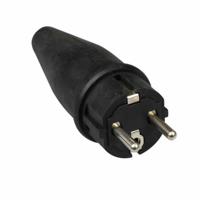 Rubbere stekker met randaarde zwart ABL - thumbnail