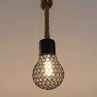 YWXLight Creative retro hennep smeedijzer kroonluchter Bar Restaurant slaapkamer Cafe persoonlijkheid mesh kroonluchter (kleur: AC 110V grootte: warm